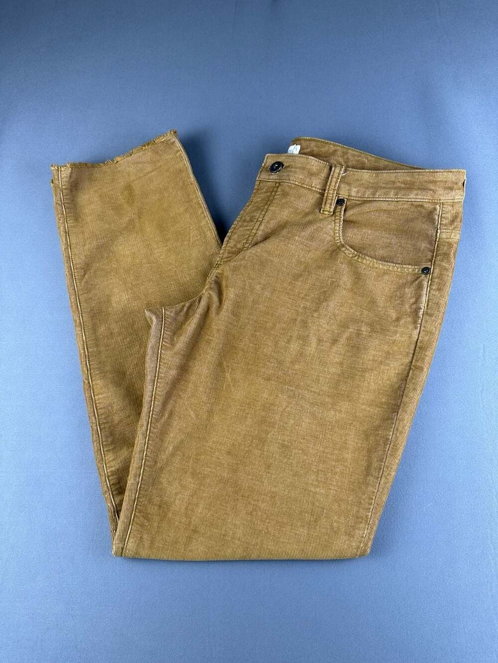 Carve Designs Tan Brown Corduroy Pants Women's Size 12 Raw Hem